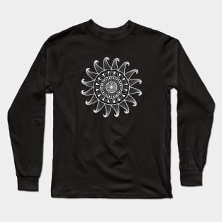 Black Sun Mandala Long Sleeve T-Shirt
